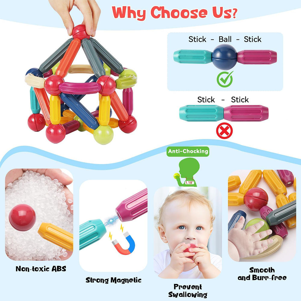 Magnetic Sticks Building Blocks | Early Learning Toy