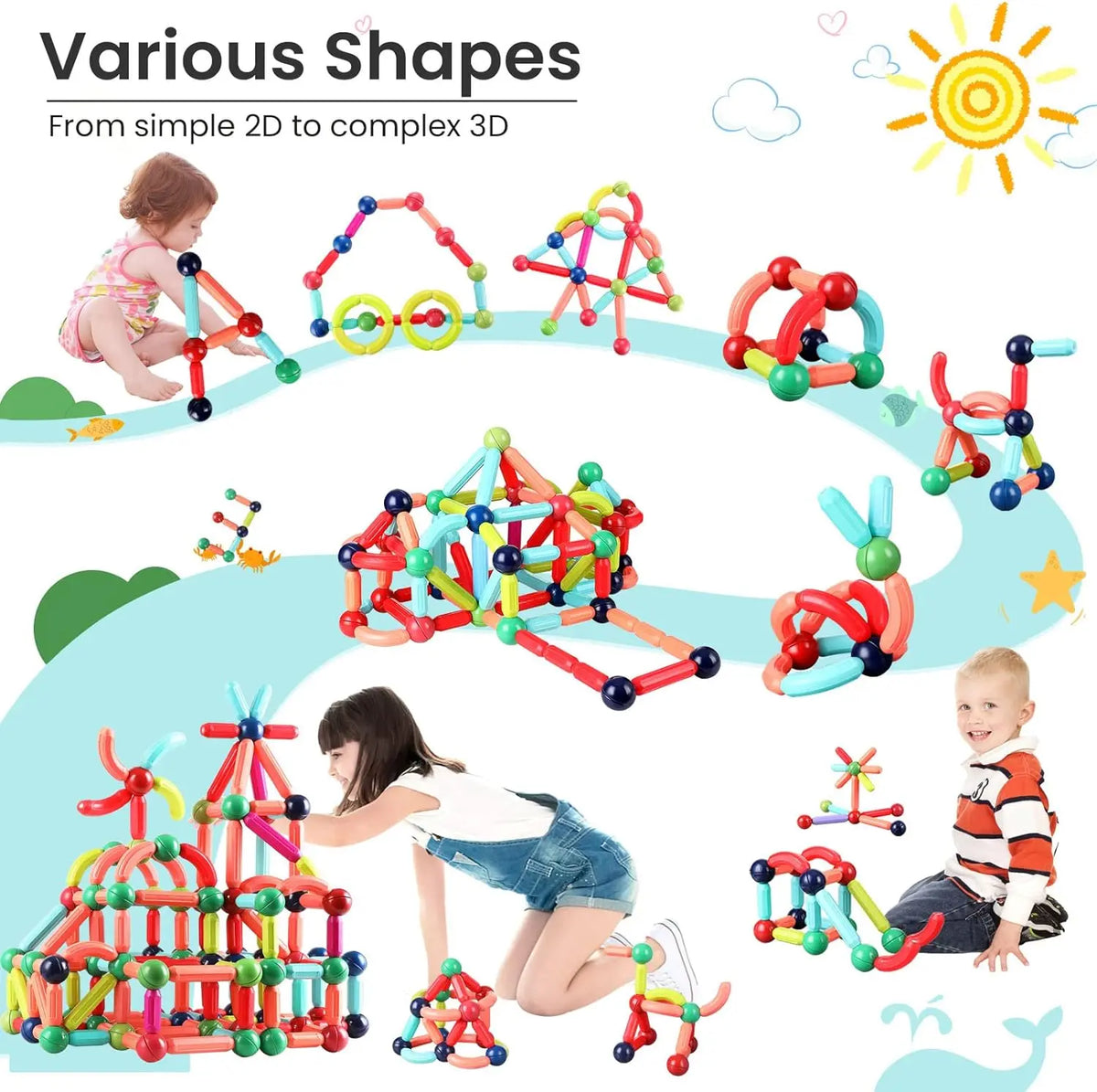 Magnetic Sticks Building Blocks | Early Learning Toy