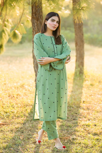Nilofer- Green Embroidered Lawn 2 Piece