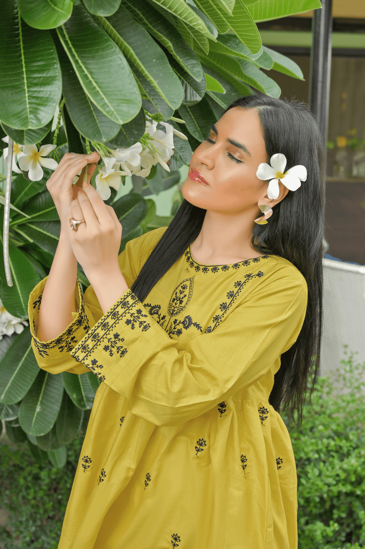 Nargis - Yellow Frock Embroidered Lawn 2 piece