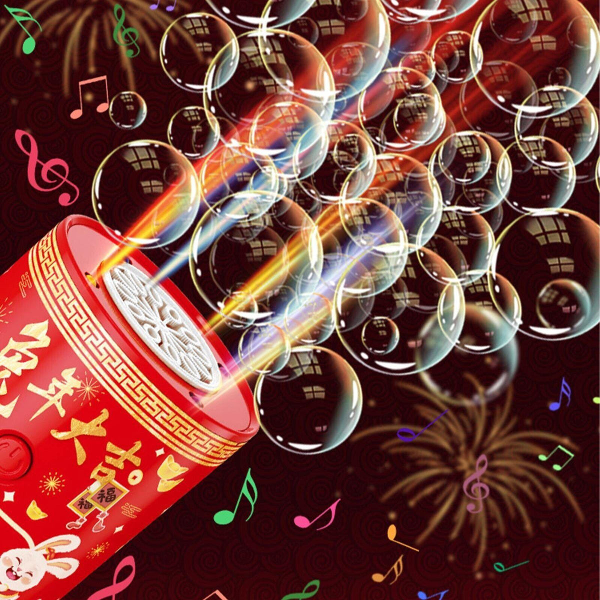 Musical & Lighting Fireworks Bubble Machine (CHARGEABLE)